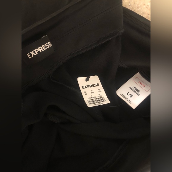 EXPRESS black super high rise faux leather leggings w/ stretch NEW w/ tags RE$69 - Picture 7 of 12